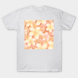 Orange Blooms in Elegant Beige: A Floral Delight T-Shirt